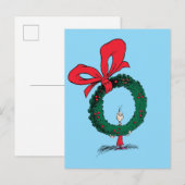 Wer späht durch den Weihnachtskranz Postkarte (Vorne/Hinten)