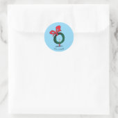 Wer späht durch den Weihnachtskranz Runder Aufkleber (Tasche)