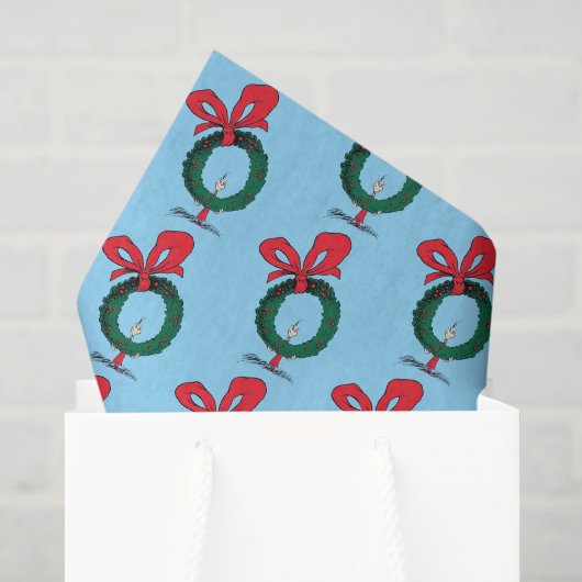 Wer späht durch den Weihnachtskranz Seidenpapier (Geschenktüte)