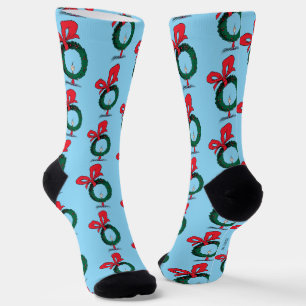 Wer späht durch den Weihnachtskranz Socken