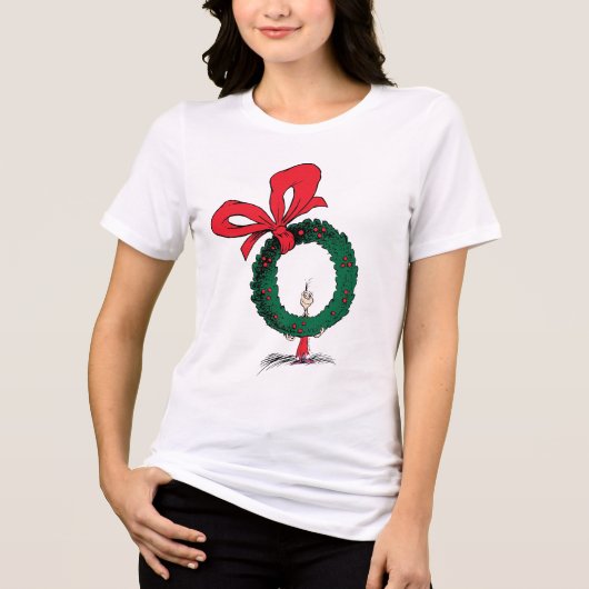 Wer späht durch den Weihnachtskranz Tri-Blend Shirt (Vorderseite)