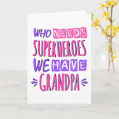 Wer Superhelden braucht, den haben wir Opa Karte (Gelbe Blume)