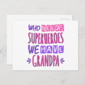 Wer Superhelden braucht, den haben wir Opa Postkarte (Vorne/Hinten)