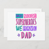 Wer Superhelden braucht, wir haben Vater Postkarte (Vorne/Hinten)
