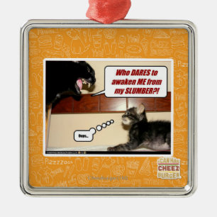 Wer traut sich wecken mich? silbernes ornament