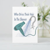 Wer trocknet ihr Haar in der Dusche ? Karte (Stehend Vorderseite)