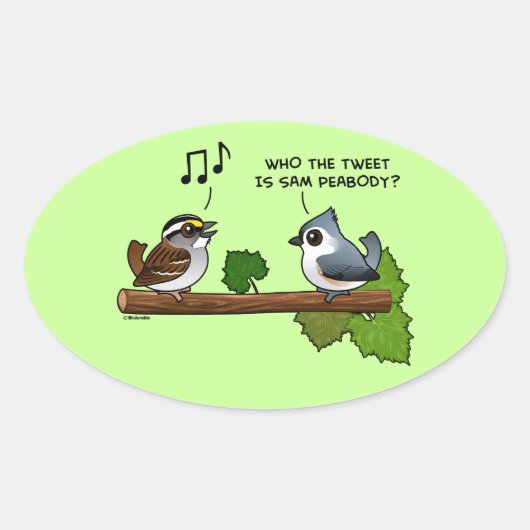 Wer Tweetete? Ovaler Aufkleber (Vorderseite)