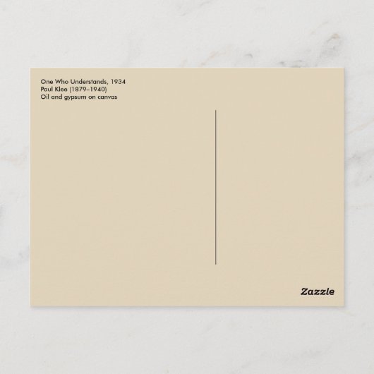 Wer versteht, Paul Klee Postkarte (Rückseite)