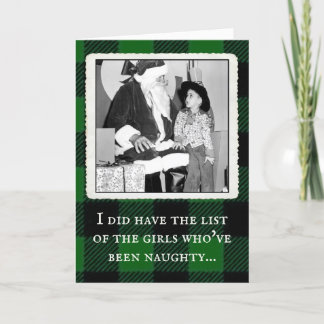 "Wer war unheimlich" Vintage Karierte Weihnachtska Dankeskarte