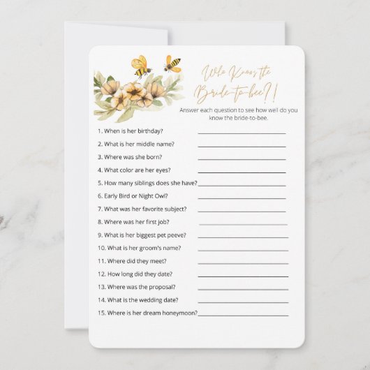 Wer weiß, dass Bride die beste Spielkarte ist (Vorderseite)