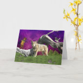 Wer wem horizontale Gruß-Karte aufpasst Karte (Gelbe Blume)