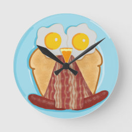 Wer Will Frühstück? Owl Clock Runde Wanduhr