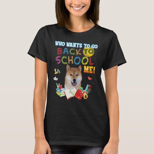 Wer Will, zurück Schule Ich Shiba in Hund Kid S T-Shirt (Vorderseite)