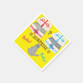 Wer wird geboren überraschen Baby Paper Napkin Serviette (Ecke)