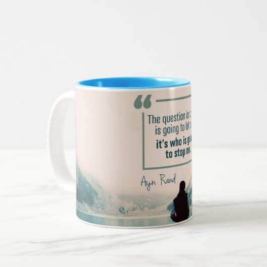 Wer wird mich aufhalten? zweifarbige tasse (Vorderseite Links)