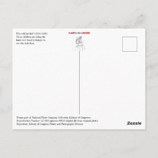 Wer wird zuerst baden? postkarte (Rückseite)