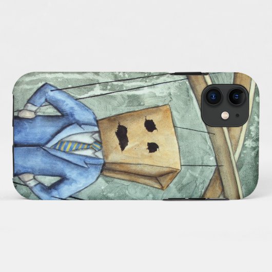 "Wer zieht IHRE Schnüre?" iPhone Hülle (Rückseite (Horizontal))