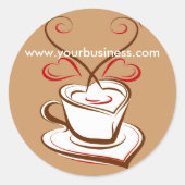 Werbe-Aufkleber für den Kaffeesektor Runder Aufkleber (Vorderseite)