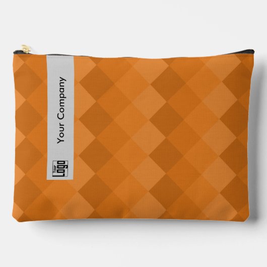 Werbe-Diamant-Muster Grau Schwarz Orange Zubehörtasche (Vorderseite)