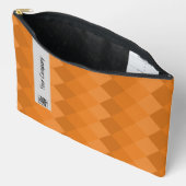Werbe-Diamant-Muster Grau Schwarz Orange Zubehörtasche (Offen)