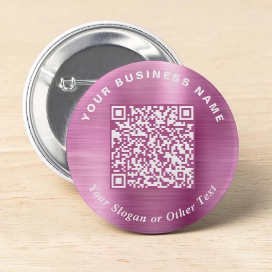 Werbe Geschäft QR Code PInk Pin Button