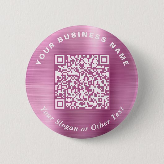 Werbe Geschäft QR Code PInk Pin Button (Vorderseite)