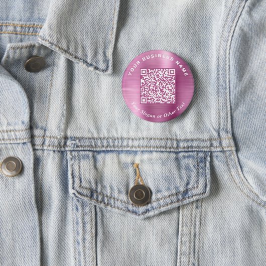 Werbe Geschäft QR Code PInk Pin Button (Beispiel)