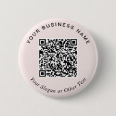 Werbe-Geschäft Rosa QR-Code-Anstecknadel Button (Vorderseite)