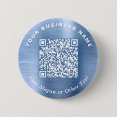 Werbe-Geschäfts-QR-Code Blaue Stecknadel Button (Vorderseite)