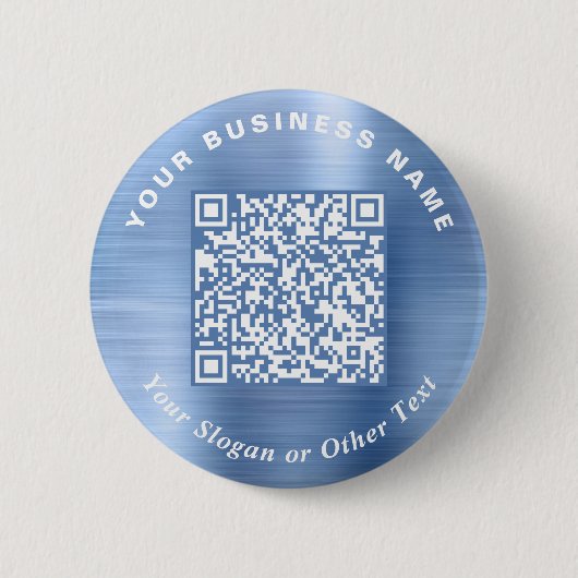 Werbe-Geschäfts-QR-Code Blaue Stecknadel Button (Vorderseite)