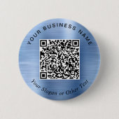 Werbe-Geschäfts-QR-Code Blaue Stecknadel Button (Vorderseite)