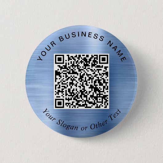 Werbe-Geschäfts-QR-Code Blaue Stecknadel Button (Vorderseite)