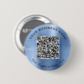 Werbe-Geschäfts-QR-Code Blaue Stecknadel Button (Vorne & Hinten)