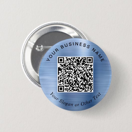 Werbe-Geschäfts-QR-Code Blaue Stecknadel Button (Vorne & Hinten)