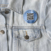 Werbe-Geschäfts-QR-Code Blaue Stecknadel Button (Beispiel)