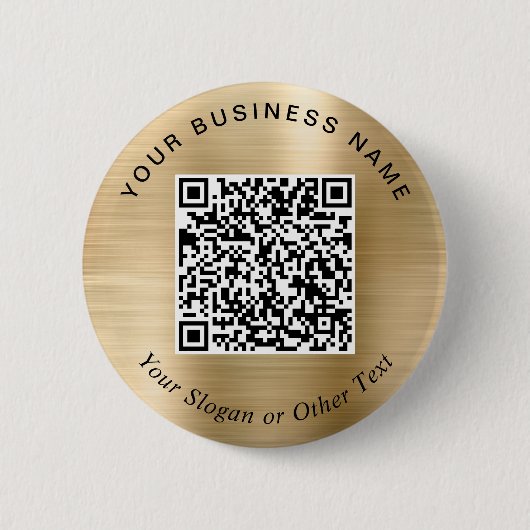 Werbe-Geschäfts-QR-Code Gold-Pin Button (Vorderseite)