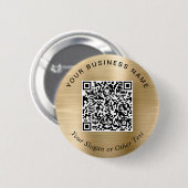Werbe-Geschäfts-QR-Code Gold-Pin Button (Vorne & Hinten)