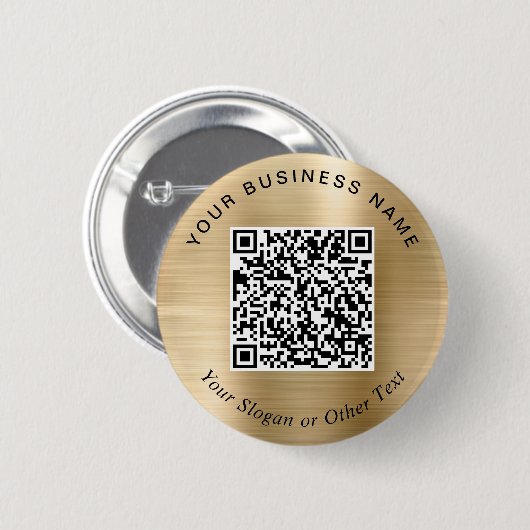 Werbe-Geschäfts-QR-Code Gold-Pin Button (Vorne & Hinten)