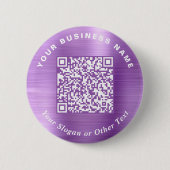 Werbe-Geschäfts-QR-Code Lila Pin Button (Vorderseite)