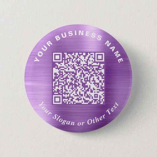 Werbe-Geschäfts-QR-Code Lila Pin Button (Vorderseite)