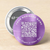 Werbe-Geschäfts-QR-Code Lila Pin Button
