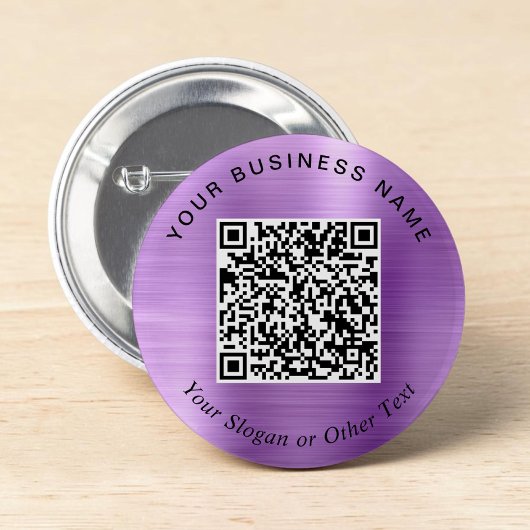 Werbe-Geschäfts-QR-Code Lila Pin Button