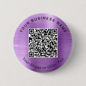 Werbe-Geschäfts-QR-Code Lila Pin Button (Vorderseite)