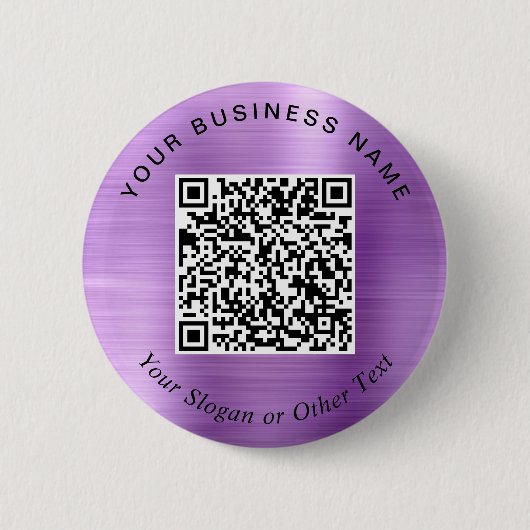 Werbe-Geschäfts-QR-Code Lila Pin Button (Vorderseite)