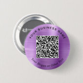 Werbe-Geschäfts-QR-Code Lila Pin Button (Vorne & Hinten)
