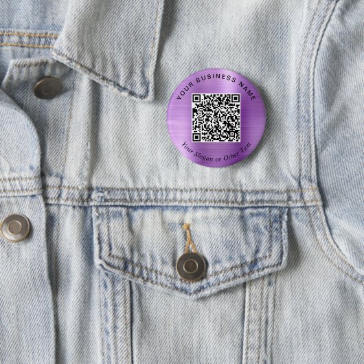 Werbe-Geschäfts-QR-Code Lila Pin Button (Beispiel)