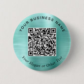 Werbe-Geschäfts-QR-Code Mintgrüne Nadel Button (Vorderseite)