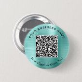 Werbe-Geschäfts-QR-Code Mintgrüne Nadel Button (Vorne & Hinten)