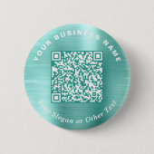 Werbe-Geschäfts-QR-Code Mintgrüne Stecknadel Button (Vorderseite)
