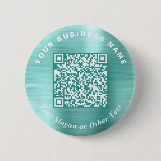 Werbe-Geschäfts-QR-Code Mintgrüne Stecknadel Button (Vorderseite)